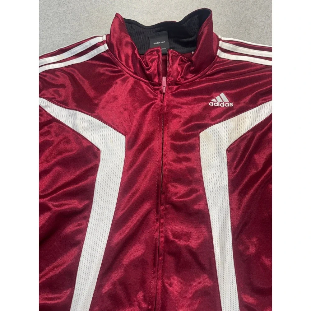 Adidas Track Jacket Mens 2XL Maroon Clima365 ClimaCool Full Zip Mesh‎ Activewear